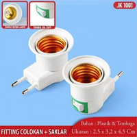 Fitting Kabel Murah Plus Saklar Socket Strip Lampu 220V Fitting Lampu Remot Timer 2PCS COLOKAN+SAKLA