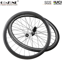 Road Dimple Wheels 700c Disc Clincher Tubeless Thru Axle / Quick Release Disc Brake Center Lock Or 6 Bolt Carbon dimple Wheelset
