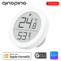 Qingping Thermometer Hygrometer Support Bluetooth High-Precision Electronic Ink Screen Indoor Home Work With Apple HomeKit Threa