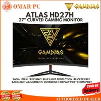 Gamdias Atlas HD27H 27" 240Hz VA Curved Screen Display, Freesync Gaming Monitor