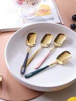 不銹鋼甜品勺長柄小勺子咖啡勺精致網紅高顏值冰激凌勺雪糕勺