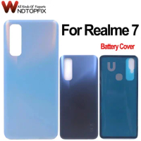 6.5" For Oppo Realme 7 RMX2155 Back Housing Back Cover Battery Case New For Realme7 Battery Cover Replacement Parts With Logo