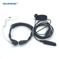 BAOFENG UV-9R Plus Pro Flexible Throat Microphone Finger PTT Mic Earpiece Air Tube Headset for UV-XR GT-3WP Baofeng Accessories