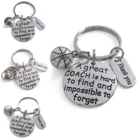 Great Coach Keychain, Coach Gift Keyring Basketball Baseball Soccer Volleyball Women Jewelry Accessories Pendant