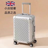 經典老花皮高階鋁鎂合金拉桿箱20寸登機箱26行李箱靜音萬向輪輕便
