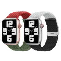 Suitable For Applewatch Strap Colored Nylon Knitted Elastic Stretchable Wrist Apple Watch Band