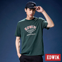 EDWIN 網路獨家 手繪復刻字體短袖T恤-中性-墨綠色