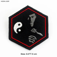 Chinese Kongfu Tai Chi Embroidered Patch Stickers Emblem Armband Hook Loop Badges Stick on Jacket Backpack DIY Applique