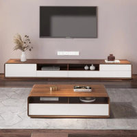Modern White TV Stand Media Console Drawers Open Storage Cabinet Walnut tv stand living room furniture cabinet television salon