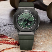 CASIO 卡西歐 G-SHOCK 農家橡樹 軍綠 八角雙顯電子錶 送禮推薦 GM-2100B-3A