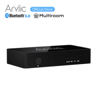 Arylic S10 Wireless Music Streamer 3.5mm Jack Aux Bluetooth Audio Receiver for PC Audio Jack Adapter AUX Wireless for Multiroom