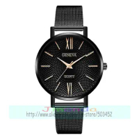 100pcs/lot geneva 630 fashion geneva mesh watch wrap quartz casual geneva brand watches wholesale simple dial wrist watch