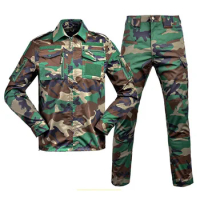 Tactical Shirt Pants BDU Set Camo Outdoor Sports Training Hiking Hunting Clothes Airsoft Sniper Combat Uniform Ghillie Suit