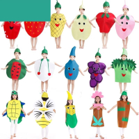 國慶兒童演出服環保水果服裝時裝秀幼兒園蔬菜表演服舞臺造型衣服