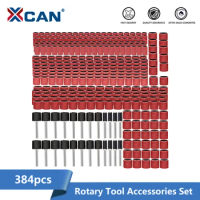 XCAN 384pcs Sanding Bands Kit Grit 80 120 240 320 400 600 Sandpaper with 1/4 1/2 Sanding Drum for Dremel Rotary Tool Polishing