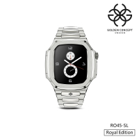 【Golden Concept】Apple Watch 45mm 保護殼 銀色不鏽鋼錶殼/銀色不鏽鋼錶帶(RO45-SL)