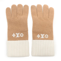【Louis Vuitton 路易威登】M77929 經典LOGO系列Headline Gloves純羊毛保暖手套(棕色)