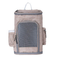 寵物袋-透氣可折疊雙肩背包 ( 卡其色 小號) #DADADI#Y08-04333 