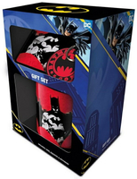 【DC】 美漫風蝙蝠俠(紅) 高級禮物組(內含馬克杯、杯墊、鑰匙圈)/Batman