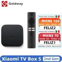 Global Xiaomi Mi TV Box S 2nd Gen 4K Android TV Ultra HD 2G 8G WIFI Google Cast Netflix Set top Smart TV Mi Box 4 Media Player
