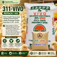 Pakan Ayam 311 VIVO Repack 1kg | Pakan DOC Broiler Starter Tanpa Antibiotik | Cepat Besar & Sehat