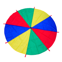 2M6M Diameter Kids Outdoor Teamwork Game Prop Rainbow Parachute Toys Jump Bag Bounce Play Mat School