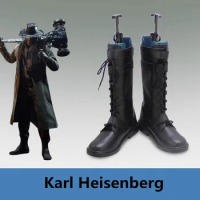 Biohazard 8 Village Karl Heisenberg Cosplay Costume Shoes Black Handmade Boots