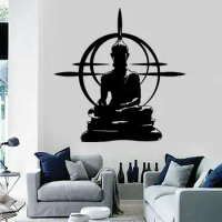 Vinyl Wall Sticker Buddha Chakra Mandala Mantra Meditation Home Art Deco Yoga Room Decoration Sticker Mural GXL14