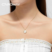 CAROMAY麋鹿項鏈女夏設計感小眾鎖骨鏈925銀情侶禮物輕奢氣質頸鏈