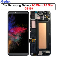 Super AMOLED lcd For Samsung Galaxy A8 Star LCD For SAMSUNG G8850 lcd display LCD with frame Screen Touch Digitizer Assembly