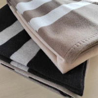 Wool Striped Blanket Shawl Cashmere Winter Sofa Throw Bed Cover Hotel Cover Air Conditional Blanket Home Decoration