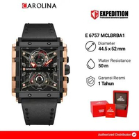 Jam Tangan Pria Expedition Chronograph E 6757 MCLBRBA1 Black Dial Black Leather Strap
