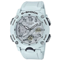 G-SHOCK 引領潮流碳纖維防護設計休閒運動錶-淡藍白色(GA-2000S-7A)51.2mm