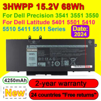NEW 3HWPP 10X1J N2NLL For Dell Latitude 5501 5401 5511 5510 5411 5410 Precision 3541 3551 3550 Laptop Battery 15.2V 68Wh 4250mAh