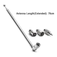 Rod Antenna 3.5mm Adapter FM Radio Antenna Replacement Telescopic Screw F Type Male Plug Connector AV Stereo Receiver Amplifier