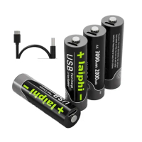 100% high capacity 3000mwh AA battery Lithium battery AA rechargeable battery Micro data cable rechargeable battery