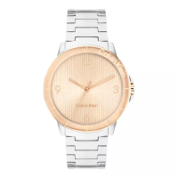 Calvin Klein Jam Tangan Wanita Calvin Klein 25100025 Rose Gold Linear Texture Dial Stainless Steel S