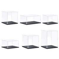 Clear Display Case Acrylic Box Assemble Plastic Storage Box Dustproof Showcase for Collectibles Craft Action Figures Toys