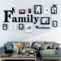 【家居裝飾】Family�北歐現代簡約照片牆�家居客廳沙發背景墻照片墻創意掛墻組合現代簡約相框墻組合相框