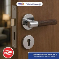 Gagang Handle Pintu Premium 5 B-CPFM-42-072 Bright Chrome + Body 304 Set