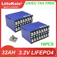 16pcs LiitoKala 3.2V 32AH 5C Battery LiFePo4 Lithium for diy 12V E-bike Scooter Wheel Chair RV Car Golf Carts Batteries Tax Free