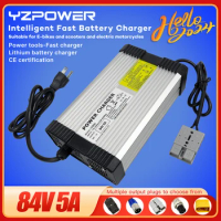 YZPOWER 84V 5A lithium battery charger 20S 72V lithium battery pack electric tricycle scooter power tool universal