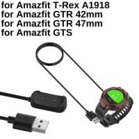 1m Smart Watch USB Charging Cable For Amazfit T-Rex GTR 42mm 47mm Smart Watch GTS Smart Watch USB Charger Wire Cable Accessories