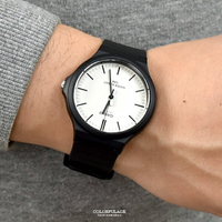 CASIO手錶 白面線條刻度膠錶【NECH1】