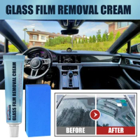 Glass Oil Film Removal Paste with Sponge Car Windshield Polishing Degreasers Cleaner for Home Window