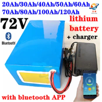 60Ah 72v 50Ah lithium ion 80Ah 72V 40Ah 100Ah bluetooth BMS APP for 5000W scooter Motorcycle Forklif