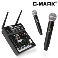 Wireless Microphone With Audio Mixer G-MARK Studio 4 Bluetooth DJ Console For Karaoke TV Computer Live Party Show