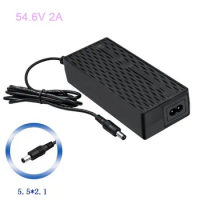 48v 13s 54.6v 2a lithium ebike battery charger dc connector