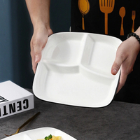 新款分格減脂分餐盤家用早餐餐具家庭兒童陶瓷三格減肥定量盤子