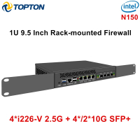 Topton 1U 9.5 Inch Rack mounted FirewallPC Intel N150 i3 N305 4*/2*10G SFP 4*2.5G LAN i226-V Network